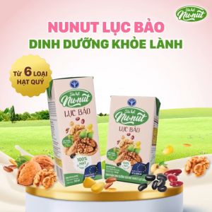Thùng sữa nước Nunut 6 hạt Lục Bảo ít đường giúp giải toả mệt mỏi (48 hộp)