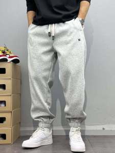 Premium Casual Sports Pants Mens Trendy Brand Simple Handsome Cuffed Sweatpants Spring New Solid Color Versatile Sportswear