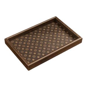 High-End Vintage Walnut Tea Tray Rectangular Luxury Wooden Storage Cup Holder Tea Water Cultural Play Tray Storage Box Organizer