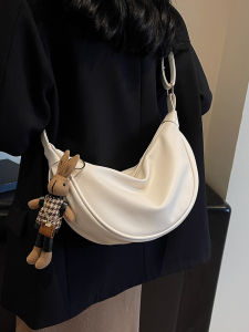 TANGKOU | Large Soft Leather Crescent Shoulder Bag