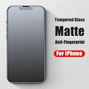 Matte Frosted Tempered Glass For iPhone 16 15 Pro Max 14 Plus 13 12 Mini 11 XR X XS 7 8 6 6S SE 2020 Anti fingerprints HD Clear Matte Anti-Bluelight Anti-Spy Privacy Screen Protector
