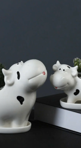 Chậu Trồng Sen Đá Xương Rồng Hình Bò Sữa Trang Trí Decor Cực Xinh