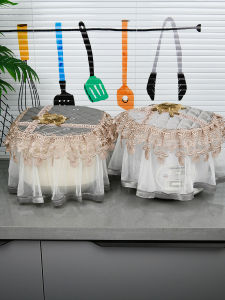 Vỏ Bọc Chống Bụi Hình Vuông Cho Nồi Cơm Điện Kiểu Châu Âu Vỏ Bọc Vải Ren Tròn Đa Năng Màu Be Vỏ Bọc Chống Bụi