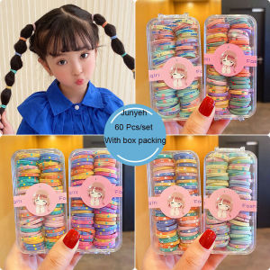 ยางรัดผมสำหรับเด็กผู้หญิงโน้ตบุ๊คสีขนมเกาหลีคุณภาพสูง60ชิ้น/ชุดยางมัดเชือกรัดผมขนาดเล็กดีไซน์เรียบง่ายน่ารักสำหรับเด็กทารก