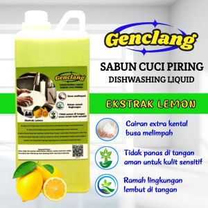 GENCLANG Sabun Cuci Piring Dishwashing Liquid ekstrak Lemon 1000ml