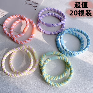 Korean Weaving Hair Rope New Arrival Internet Celebrity Minimalist High Elasticity Hairtie Durable Rubber Band Young Adult Candy-Colored Hair Tie