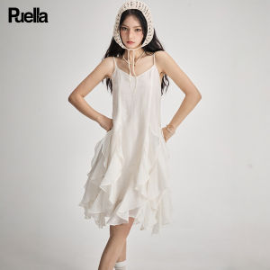 puella | Ruffle Hem A-line Spaghetti Strap Irregular Flared Dress