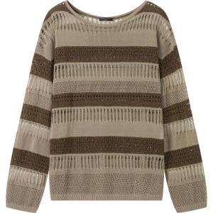 Retro Color-blocking Glittery Hollow-out Slim Fit Tunic Top