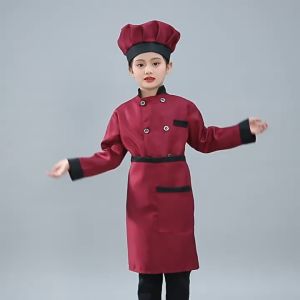 Children Chef Career Guidance Costume for Kids Costume for Chef Uniform Cook Kitchen Uniform Halloween Kids Restaurant Waiter Catering Clothing Sets for Party Cosplay Costumes