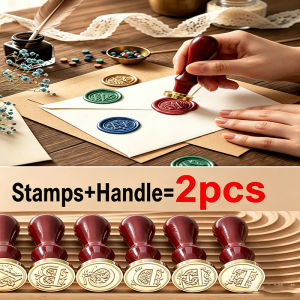 2PCS/SET Vintage Stamp Retro 26 Letters Wax Sealing Stamp Scrapbooking Wax Seal Craft Supplies Invitation/envelop Gift HCZ106-SB