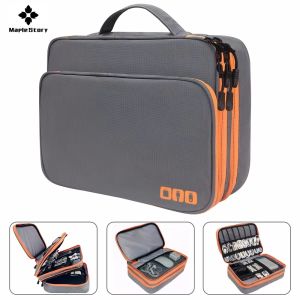 Multi Layer Cable Storage Bag Electronic Accessories Organizer Portable Travel Cable Organizer Case for iPad cable Charger