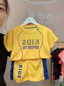 XZM 2Pcs/Set Kids Boys Girls Clothes Sets Print Short Sleeves Tops T-shirts+Shorts Uniform Sports Style Quick Dry Clothing Set Suit for Baby Toldder Cheap