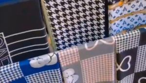 Tudung bawal bercorak bidang 45 fashion scarf silk square hijab corak tudung 110*110cm