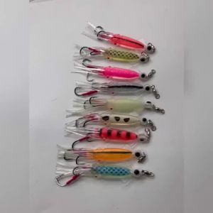 Mồi Câu Mực Phát Sáng Dưới Biển Sâu Kèm Thuyền Câu 1 Mồi Giả Mềm Dùng Cho Câu Cá Trên Thuyền Biển Móc Câu Bằng Thép Carbon Cao