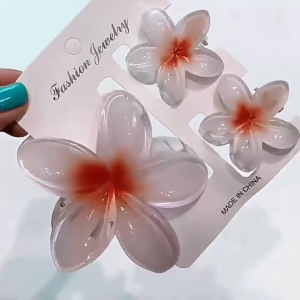 Set Jepit Bunga Kamboja 3in1 Bali Flowers Hair Clip Aksesoris Rambut Wanita Estetik