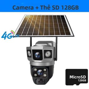 Hệ Thống Camera An Ninh Ngoài Trời PTZ Wifi 4G Năng Lượng Mặt Trời Camera Kép Zoom 10X 12MP Tích Hợp Pin Và Phát Hiện Chuyển Động