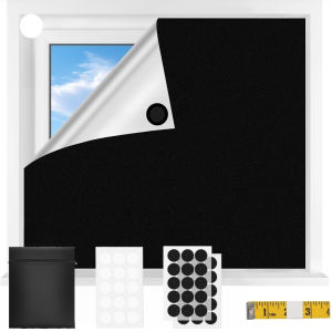 Blackout Blinds Stick On Temporary 1/1.5/2/3/4M No Drilling Black Out Blinds for Windows Portable Blackout Curtains for Bedroom