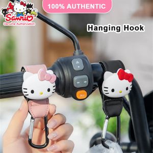 100% Authentic Sanrio Hello Kitty Universal Car Motorcycles Hanging Hook Storage Holder Portable Electric Vehicle Handlebars Hanger Helmet Lock LFB215