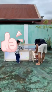 PlayPark Baby Playpen with Safety Gate Door Large Baby Fence Play Area with Foam Mat Foldable No Drill for Toddlers