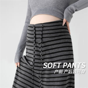 Quần Ống Rộng Ấm Áp Mùa Đông Cho Bà Bầu Quần Ống Đứng Dày Có Thắt Lưng Không Bó Sát Quần Dài Thường Ngày Bằng Cotton Polyester