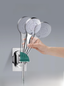 Adjustable Shower Head Holder No Drilling Bathroom Shower Sprinkler Universal Wall Base Stand Modern Fixed Rotatable PVC