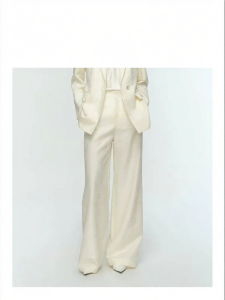 Commute Suitable Silk Blend Jacquard Wide Leg Pants