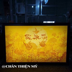 Đèn Hào Quang Trúc Chỉ In Ngang Chữ Phúc Lộc Thọ Trang Trí Bàn Thờ Gia Tiên Treo Tường TC-TN-102