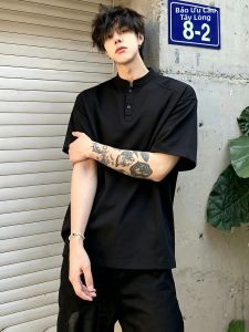 ZHUOCAN | Áo Thun Cotton Tay Ngắn Phong Cách Polo Mỹ