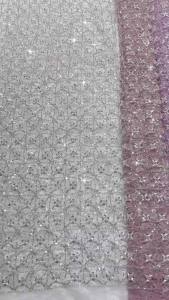 2026 Sewing Tulle African Beaded Lace Fabric Sequin Shaped Design For Women Wedding Dress Lace Fabric For Dress