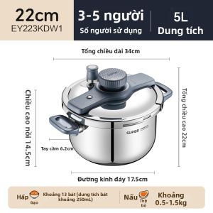 Supor | Nồi Áp Suất Không Gỉ Dùng Tại Nhà Chống Nổ