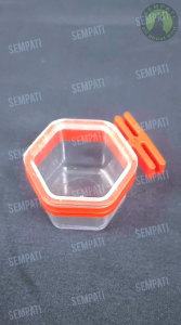 SEMPATI GROSIR Cepuk Mika Segi 6 Mini Tebal Anti Pecah Pengait Penyangga Lepas Pasang Isi 100 Pcs Untuk Sangkar Bulat Dan kotak Wadah Tempat Pakan Makanan Minum Burung Kecil konin pleci kolibri prenjak dll