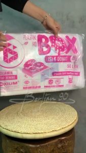 PLASTIK HD BOX / PLASTIK DONAT 6 PCS Isi 50 Lembar Kantong Donat 6/Plastik Donat Ukuran 28 x 20 x 445 (P x L x T) Untuk Ukuran Dus 27x18x6