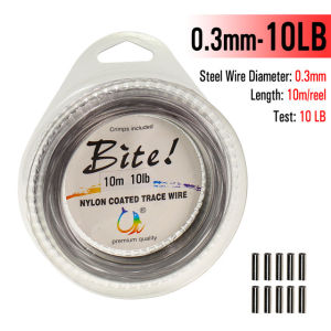 10M 5LB-200LB 7 Strands Nylon Coated Trace Wire Braided Steel Wire Leader Coating Jigging Fish Line Sea Fishing Rigs Accessories