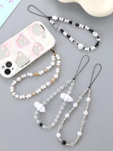 New Silver Plated Rice Pearl Phone Chain Fashionable And Versatile Shaped Pearl Phone Pendant