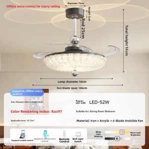 FANZHEN | Luxury Italian Design Living Room and Bedroom Ceiling Fan Light with Eye Protection Energy Saving and Quiet Operation