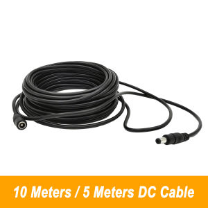 5M 10M DC12V Power Extension Cable 5.5mm*2.1mm Connector Male To Female For LED Lamp CCTV Security Camera Black Power Cable Cord