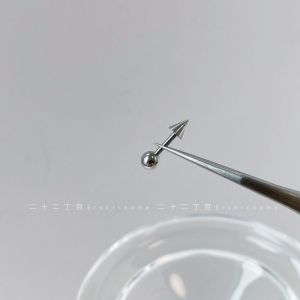 Titanium Steel Cross Ear Studs Micro-Paved Zirconia Male Female C-Titanium Steel Sharp Cone Earrings Fashion Jewelry