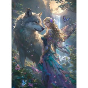 Oil Painting By Numbers Wolf and women On Canvas DIY Paint by numbers Frameless Digital Painting Home Decor
