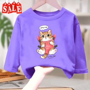 KAOS ATASAN ANAK USIA 1-12 TAHUN LOVELY CAT USIA 1-12 TAHUN SABLON DIGITAL