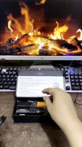 Senter LED Laser Zoom In Out 5 Mode Pencahayaan Waterproof Tahan Air Ak155-1 Cahaya Super Terang Bisa Power Bank