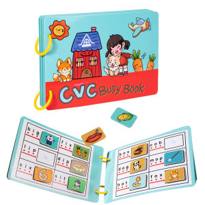 Quiet Cvc Interactive Sticky Book Early Education Cognitive Matching Pull Tab Nursery Educational Toy Brain Training Book for Kids
