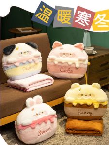 Đệm Ấm Tay Đôi Gấp Gọn Lỏng Làm Việc Trưa Cho Nữ Đệm Ô Tô Đệm Dự Phòng Đệm Tròn Đơn Giản Hiện Đại Chất Liệu Vải Nỉ