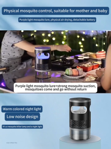 【SG Local Stock】LED Electric Mosquito Killer Lamp USB Rechargeable Silent Bug Zapper UV Light Trap for Home