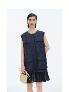 Linen Cotton Natural Denim Womens Summer Dress