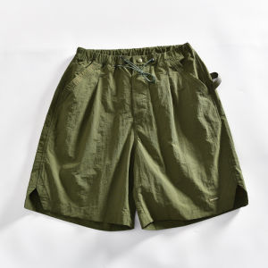 Outdoor Mens Breathable Water-Resistant Loose Fit Summer Shorts Youth Fashion Nylon Workwear Five-Piece Pants Straight Leg