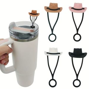 Silicone Cowboy Hat Straw Covers Caps Compatible With Stanleys Cup 30 40 Oz Tumbler Cute Protector Cap Mug Straw Tip Decoration