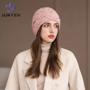 Womens Knit Beanie Beaded Accent Trendy Versatile Caps Crewneck Hat Autumn Winter Warm Casual Baggy Cap
