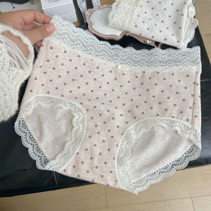 Nuts Mom เซ็กซี่ ลูกไม้ ตัดแต่ง ผ้าฝ้าย Gstrings ระบายอากาศได้ดี เอวกลาง กางเกงใน สําหรับหญิงสาวใน นุ่ม สีที่เป็นกลาง