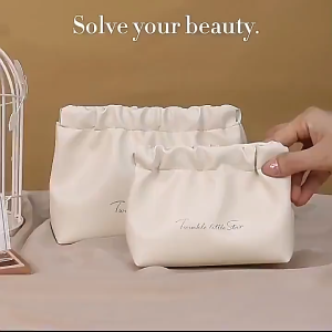 TORAS PU leather bag compact portable fashionable lipstick bag waterproof travel cosmetics storage bag