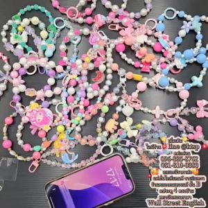 พร้อมส่งในไทย สายห้อยลูกปัดสีสดใส ห้อยโทรศัพท์ ห้อยกระเป๋า อเนกประสงค์ สีสันใส ลูกปัดห้อย